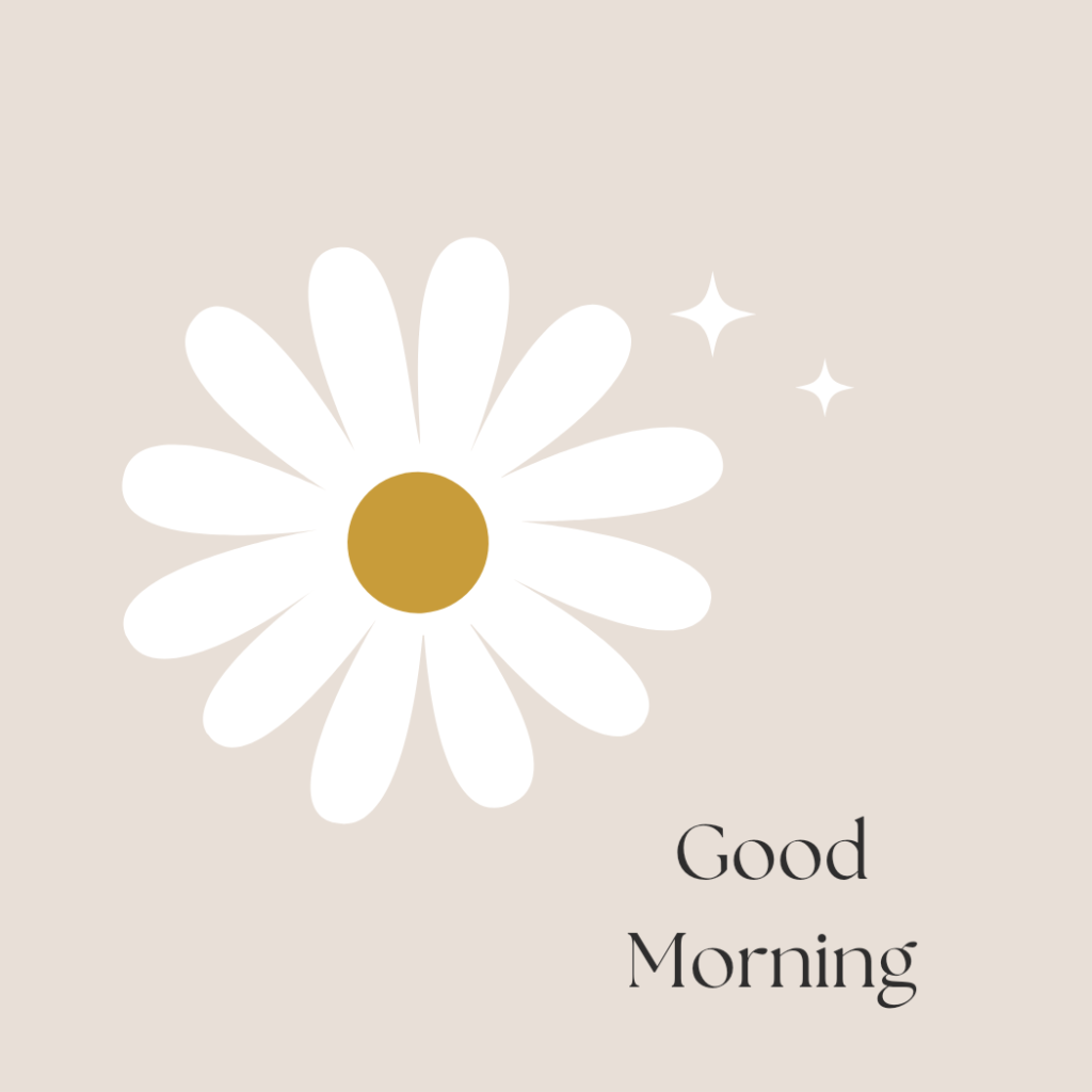 white flowers with good morning word