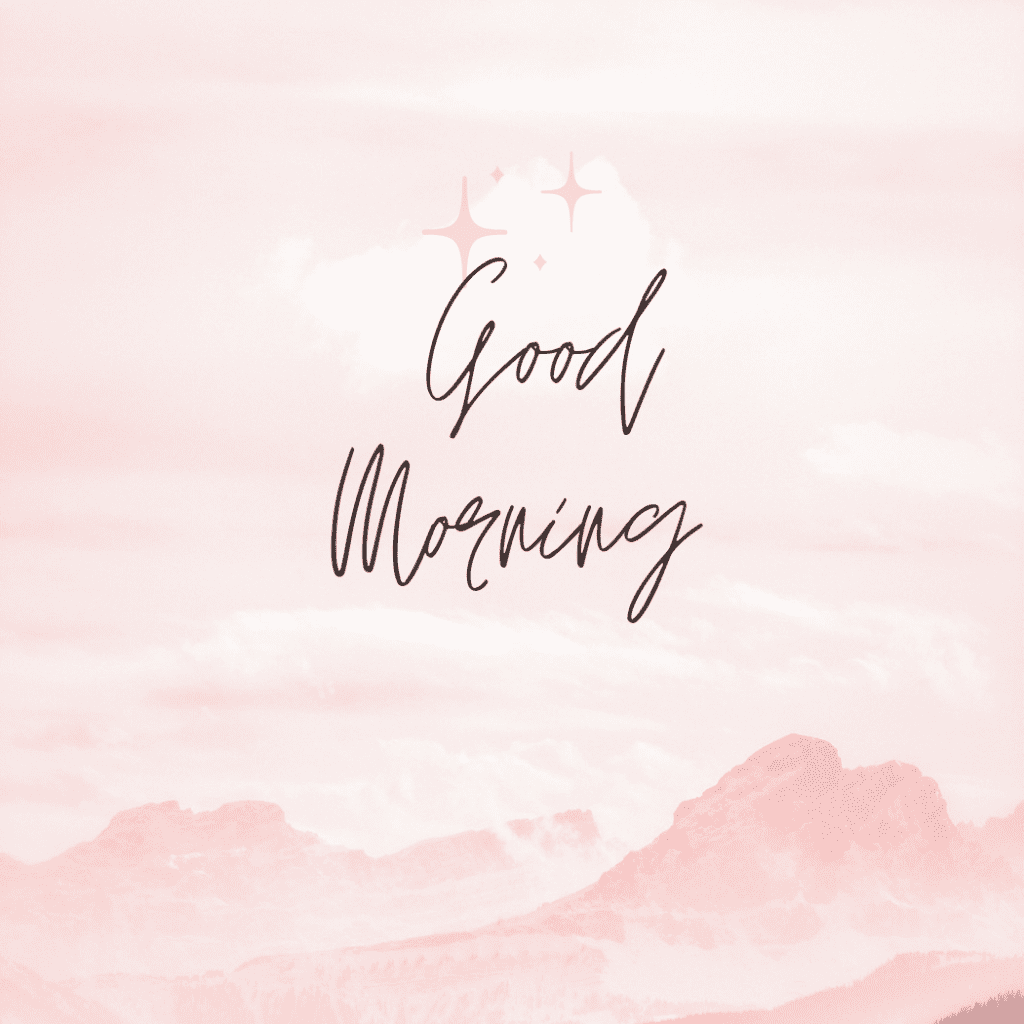 good morning word with pink background.